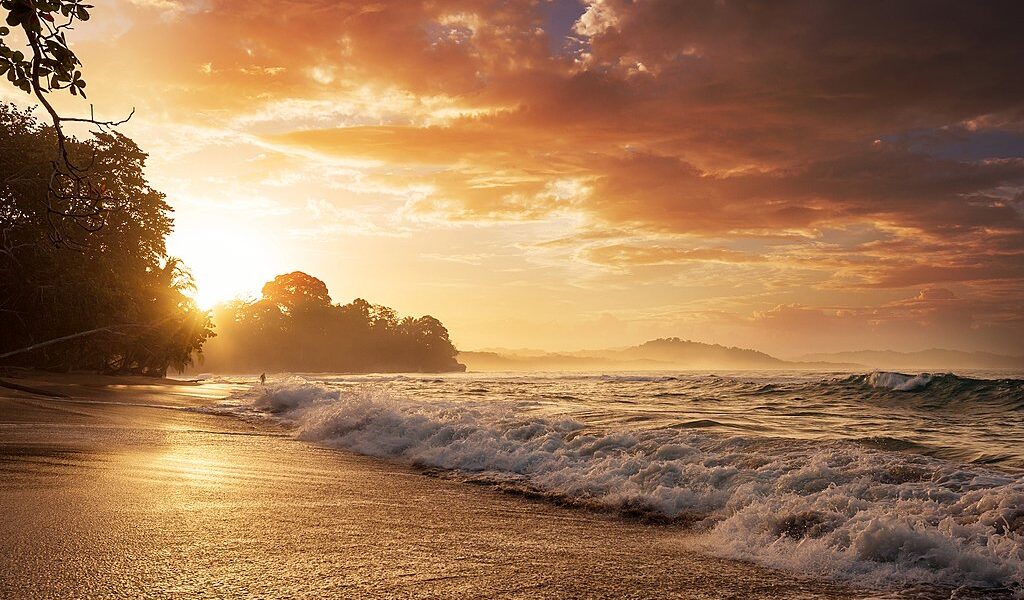 Beautiful tropical Pacific Ocean coast in Costa Rica