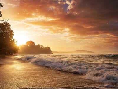 Beautiful tropical Pacific Ocean coast in Costa Rica
