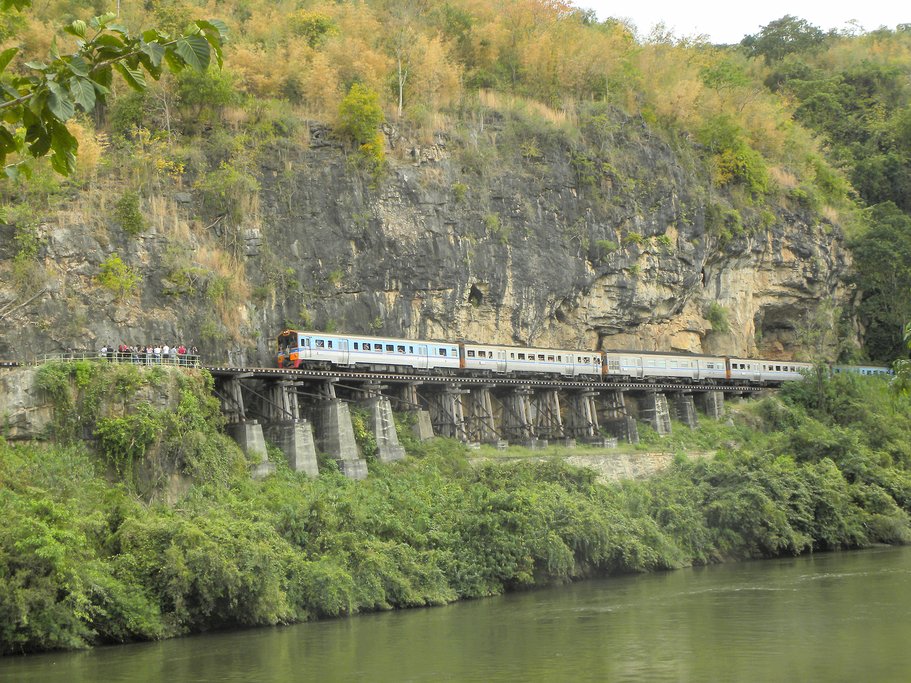 Riding the "Death Railway" from Thanbyuzayat, Myanmar