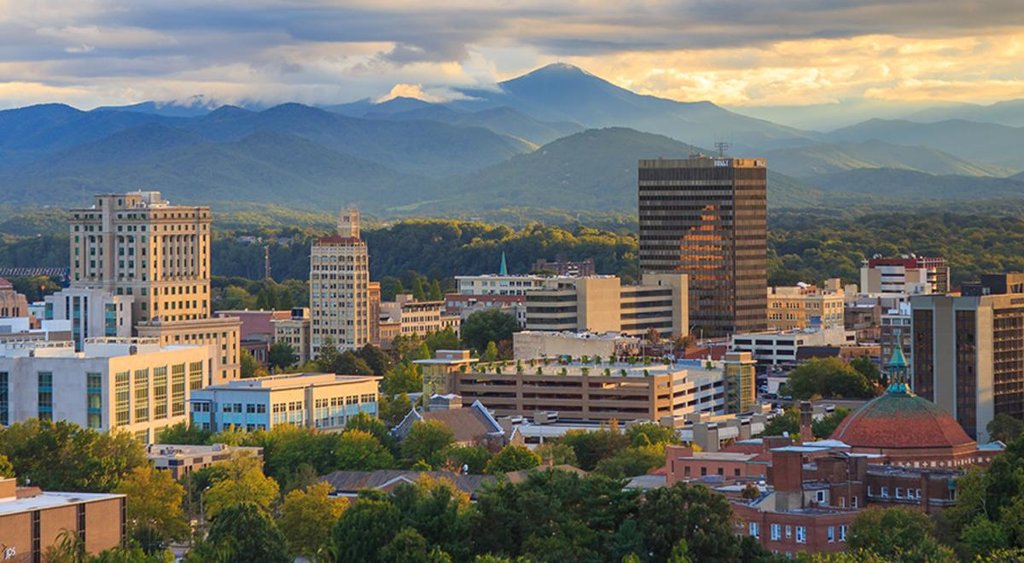 View of downtown Asheville, courtesy of Explore Asheville