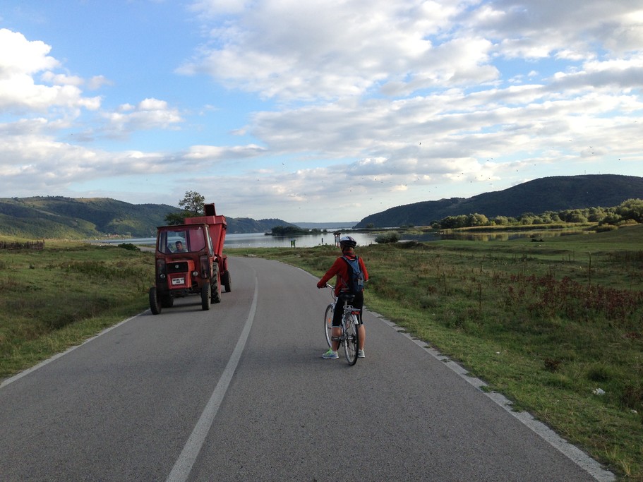 Take in the lush landscape as you cycle along mostly flat terrain
