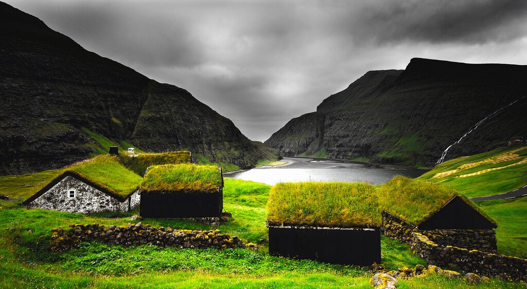 Traditional sod-roof homes