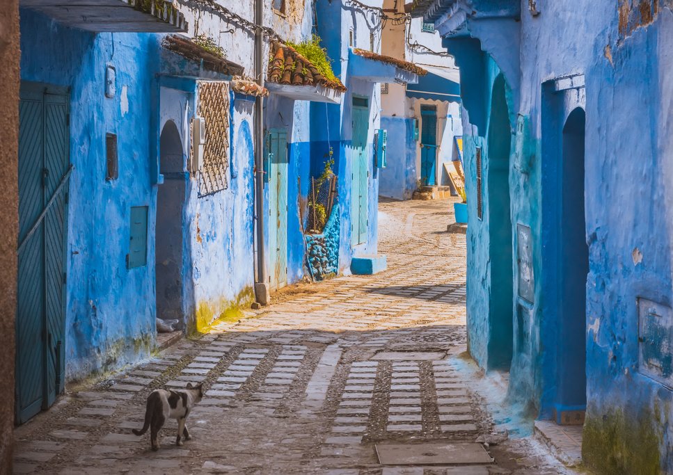 Streets in the blue city of Chefchaouen