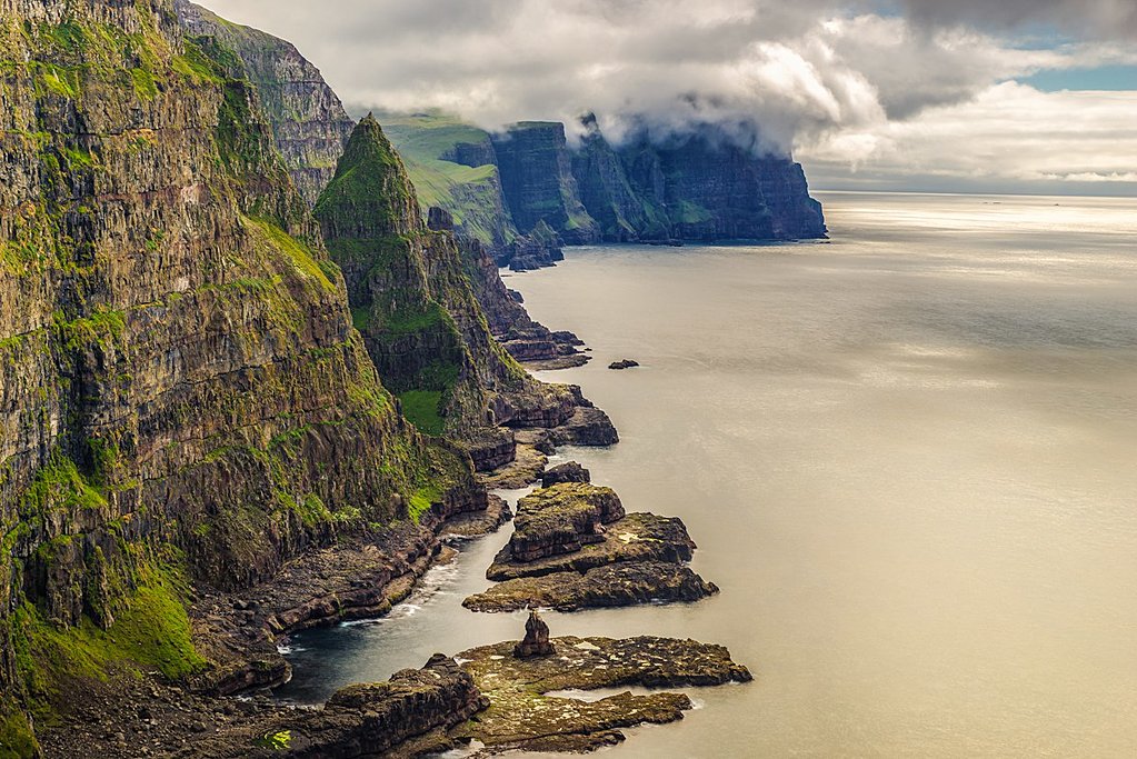 Steep cliffs and the North Atlantic Ocean