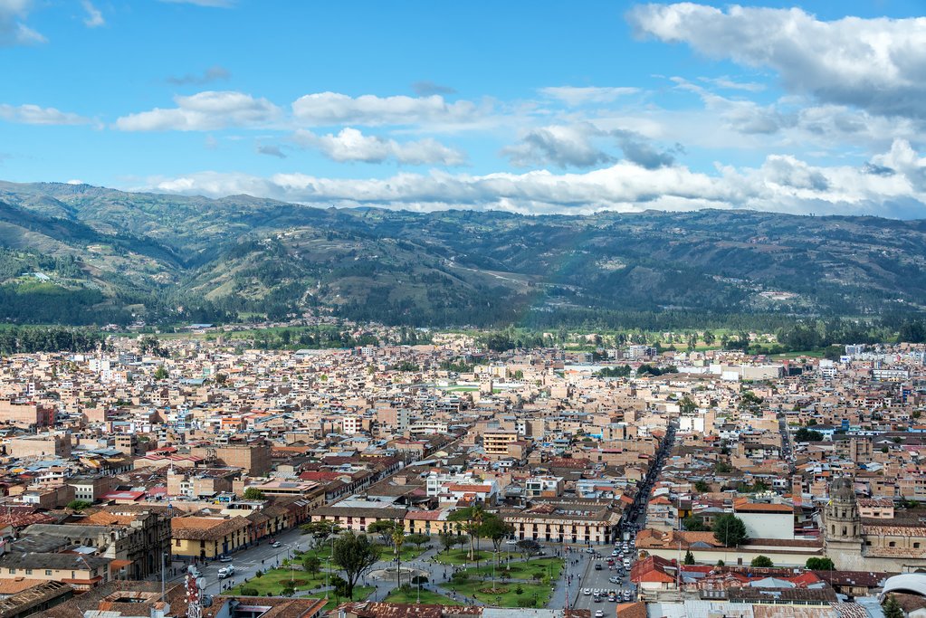 View of Cajamarca, founded by the Incas in the 15th century.