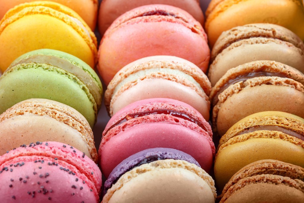 Colorful French macarons