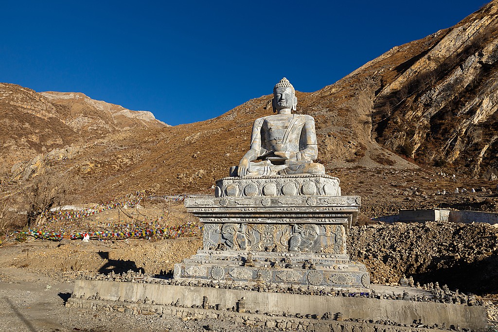 The Shakyamuni Buddha stone statue in Muktinath.