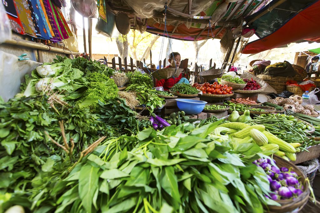 Outdoor market in Bagan