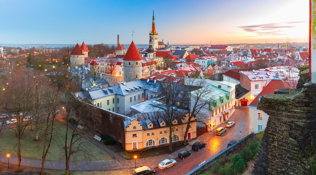 Iconic red roofs of Tallinn