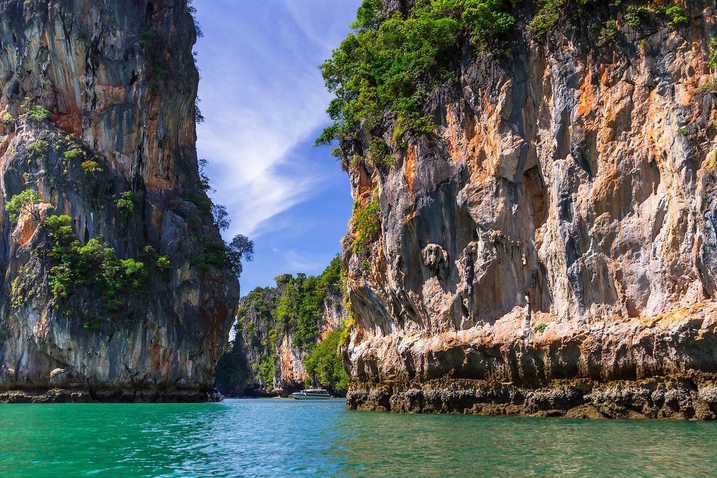 Phang Nga Bay is famous for its emerald waters and stunning limestone islands.