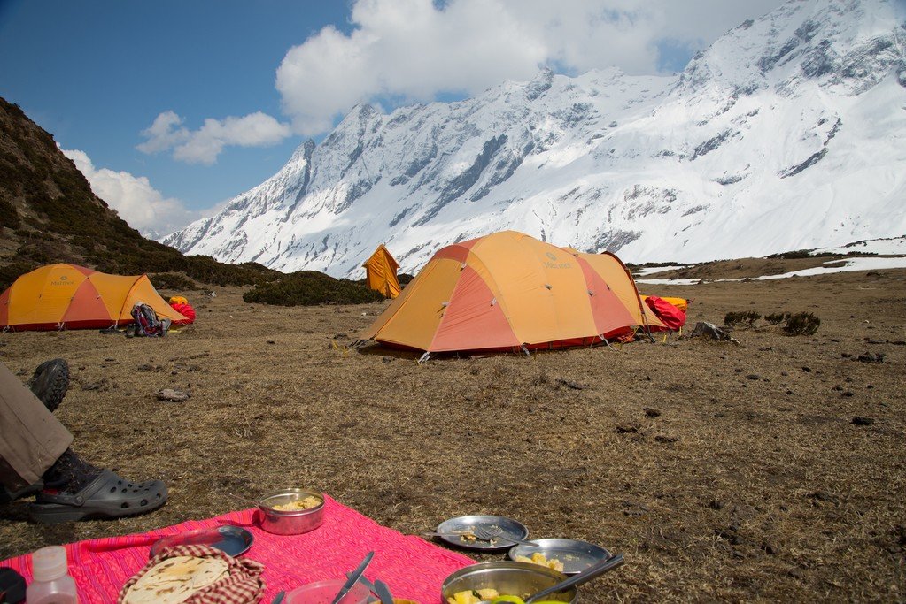 Camping makes for a unique way for trekkers seeking a special Manaslu experience (Photo: Kim Bannister)