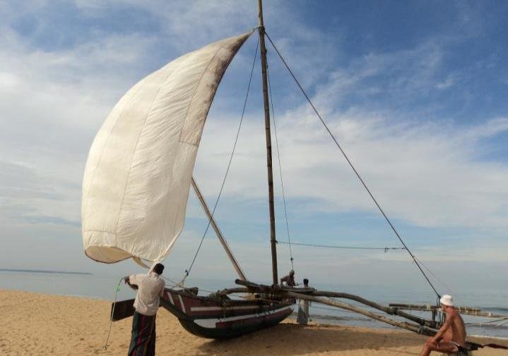 A traditional dhow boat in Negombo