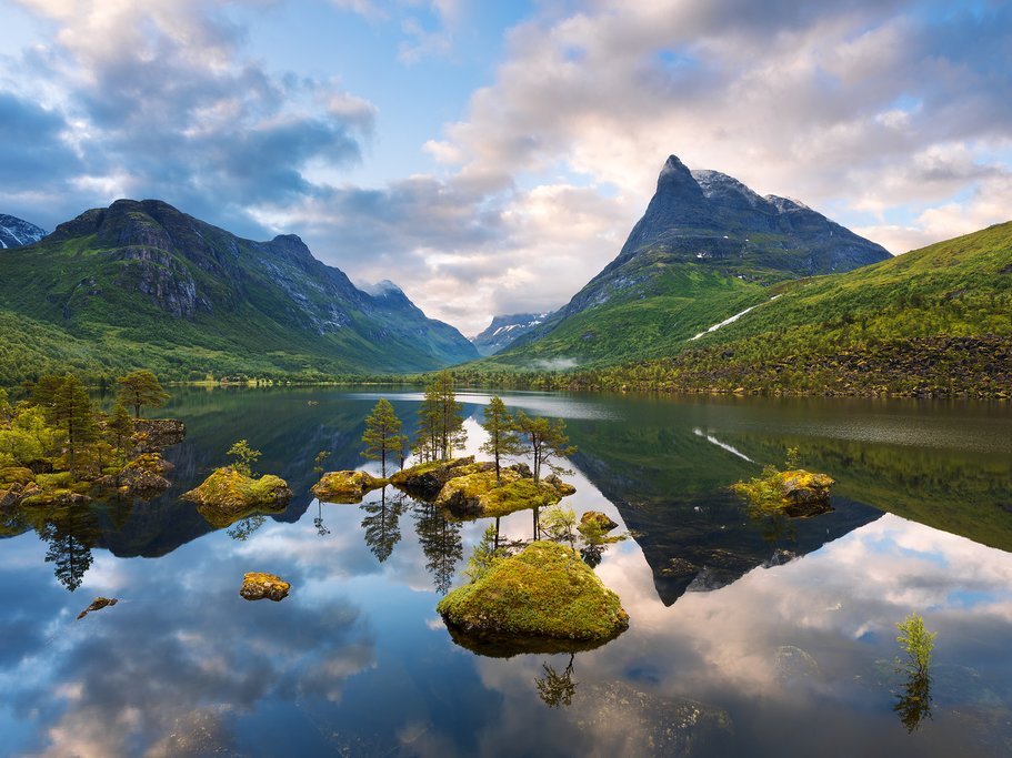 Innerdalsvatna Lake, Innerdalen valley, Norway