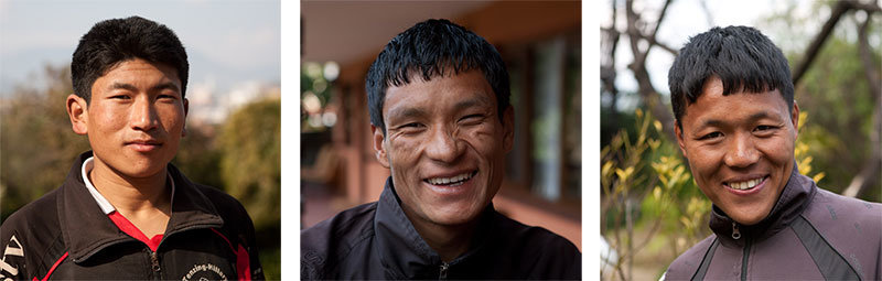 Three Nepali trail runners