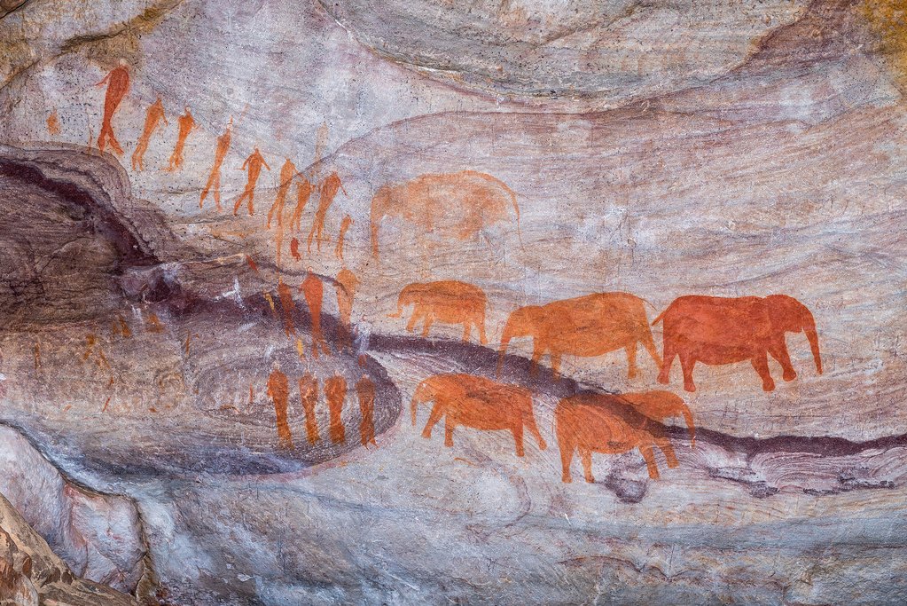 San rock art at the Stadsaal Caves