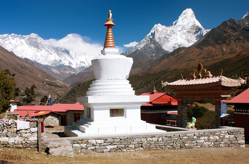 View of Ama Dablam and Lhotse from Tengboche