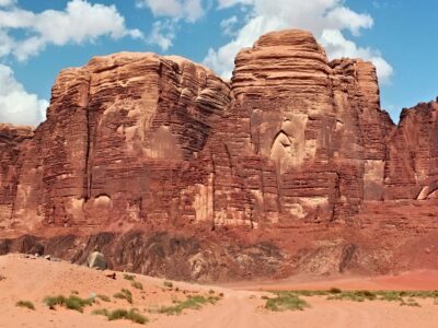 Red Mountains Of The Canyon Of Wadi Rum Desert In Jordan. Wadi R