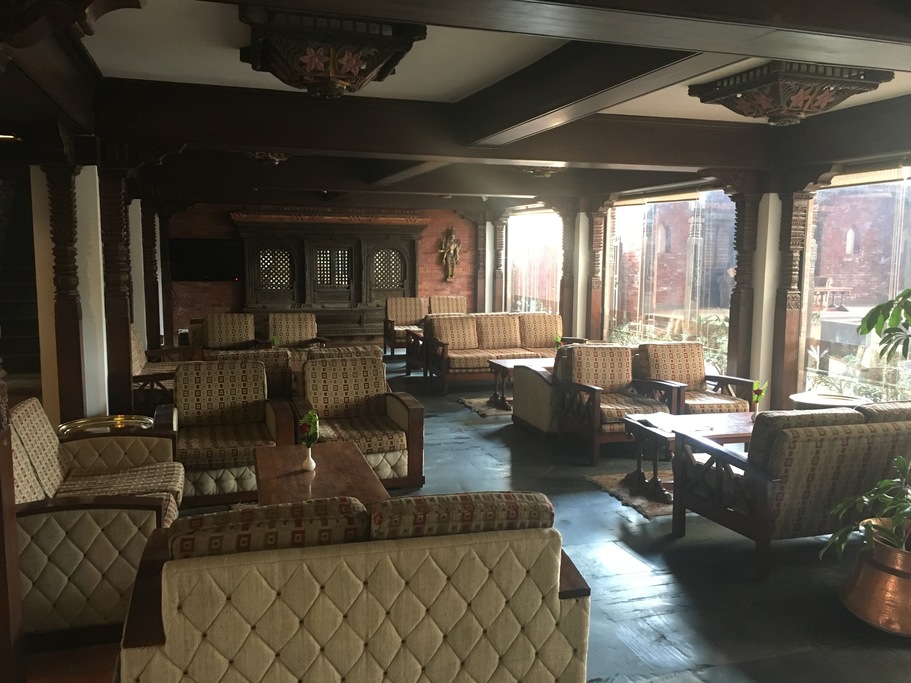The lobby at the Manaslu Hotel