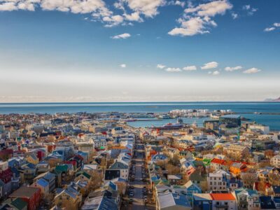 City of Reykjavik from above, Capital of Iceland
