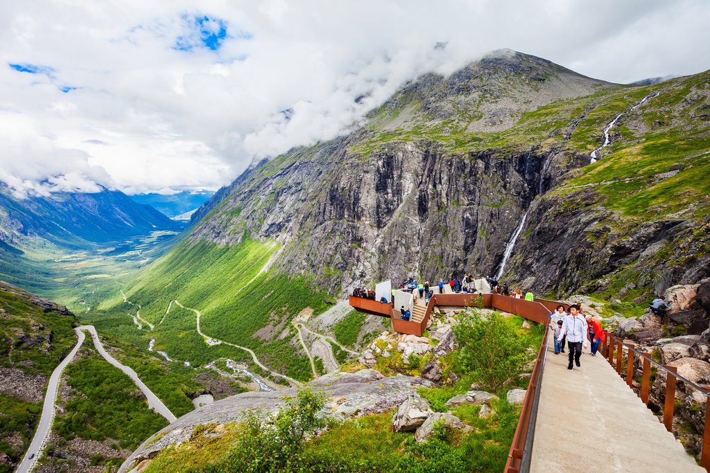 A viewing platform overlooking Trollstigen.