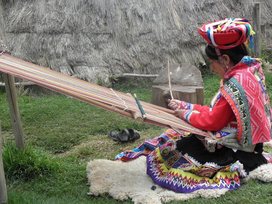 Traditional weaving techniques are still used in the villages around Cusco.
