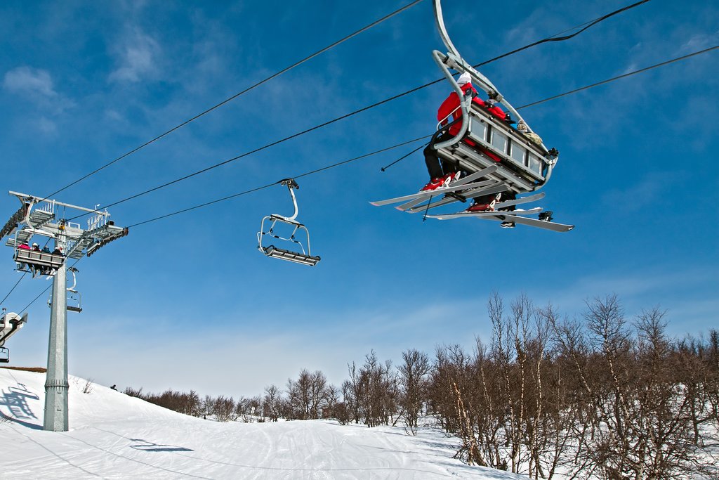 The lift for skiing in Geilo