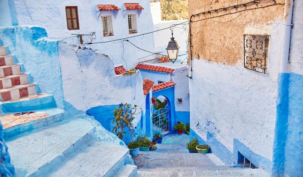 Morocco Is The Blue City Of Chefchaouen, Endless Streets Painted