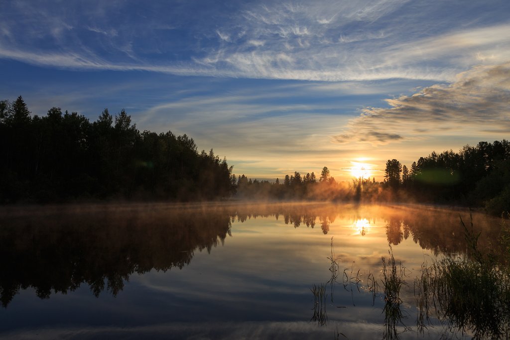 Peaceful sunset on the river