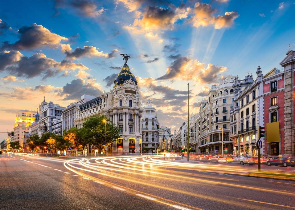 Sunset in Madrid, Spain