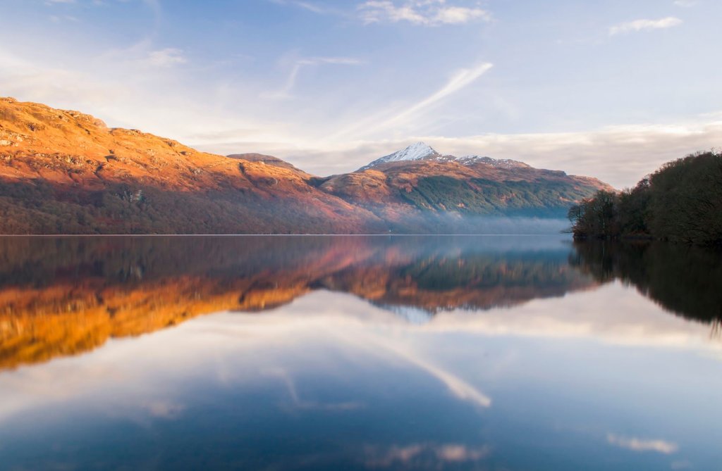 Sunrise over Loch Lomond.