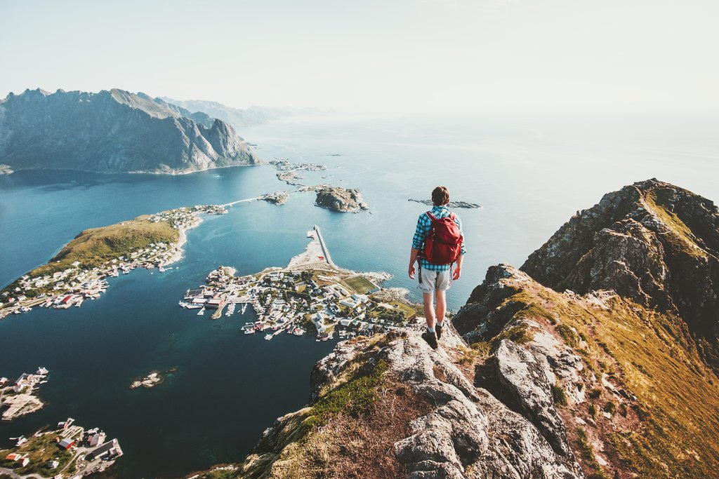 View from a hike above Reine
