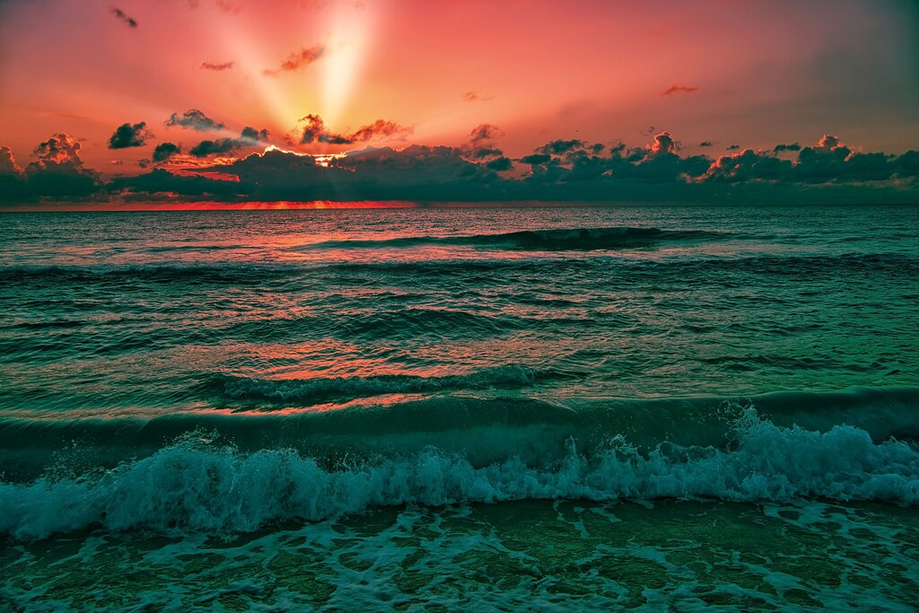 Sunrise over the water