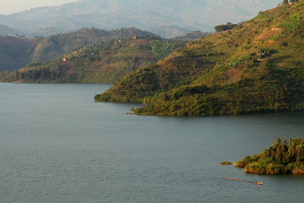 Rolling hills along Lake Kivu