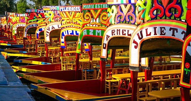 Trajinera boats at Xochimilco
