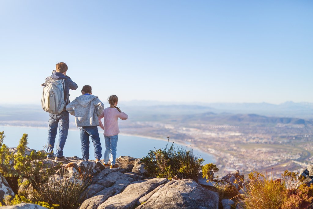 Family atop Table Mountain