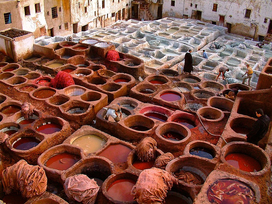 Looking onto the Tanneries Chouara in Fes
