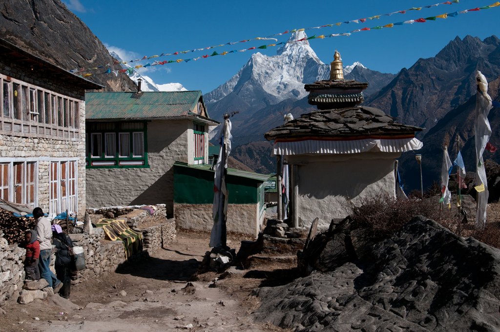 Basic stone teahouses along the trail