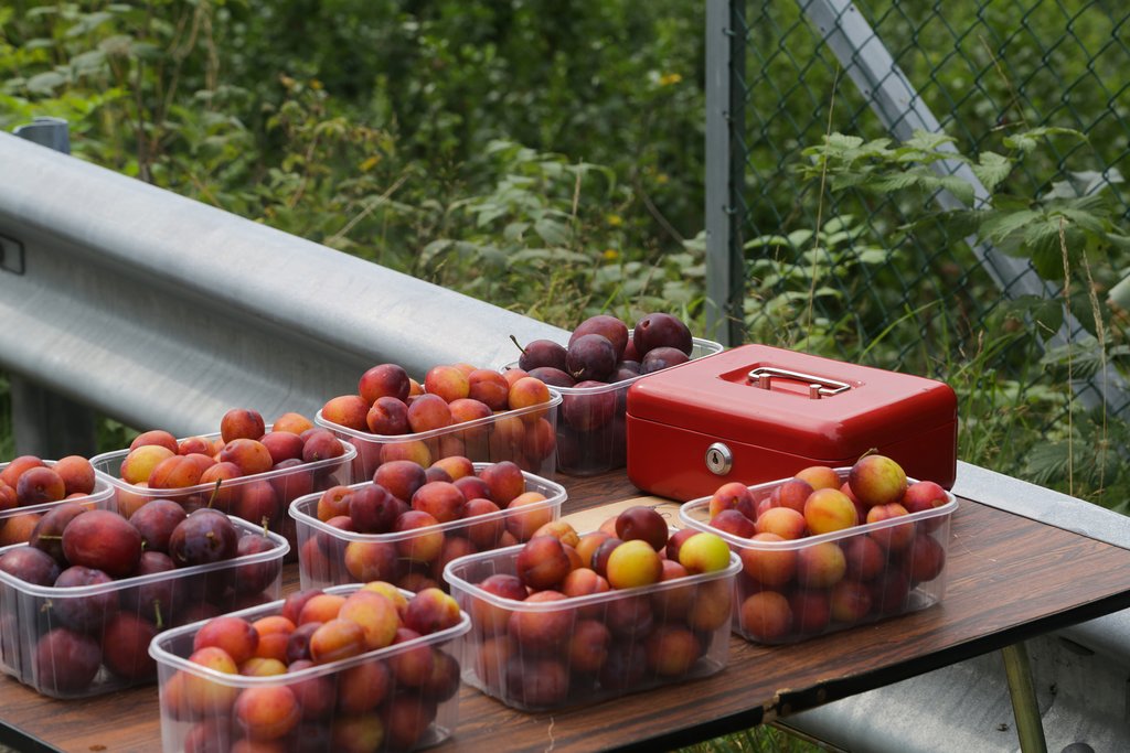 A fruit stand near Utne
