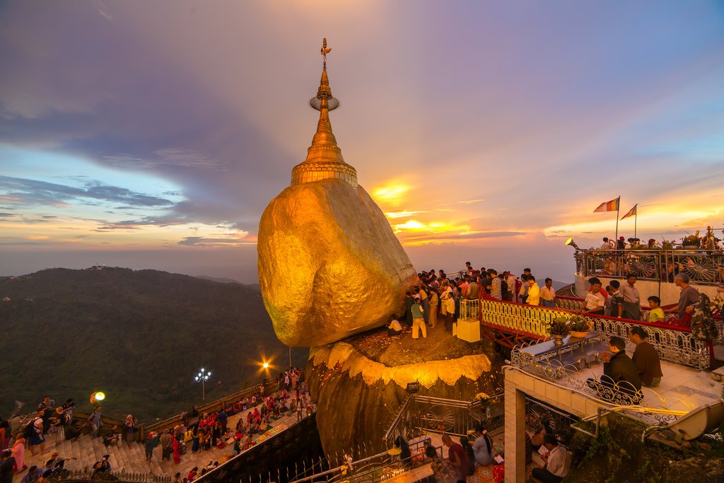 Kyaiktiyo pagoda (golden rock) in Myanmar