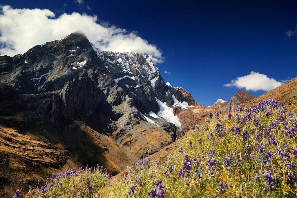Alpine landscape in Cordiliera Huayhuash