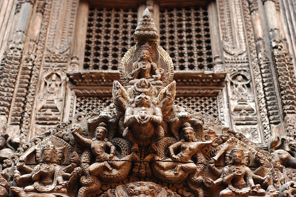 Intricate Newari carvings