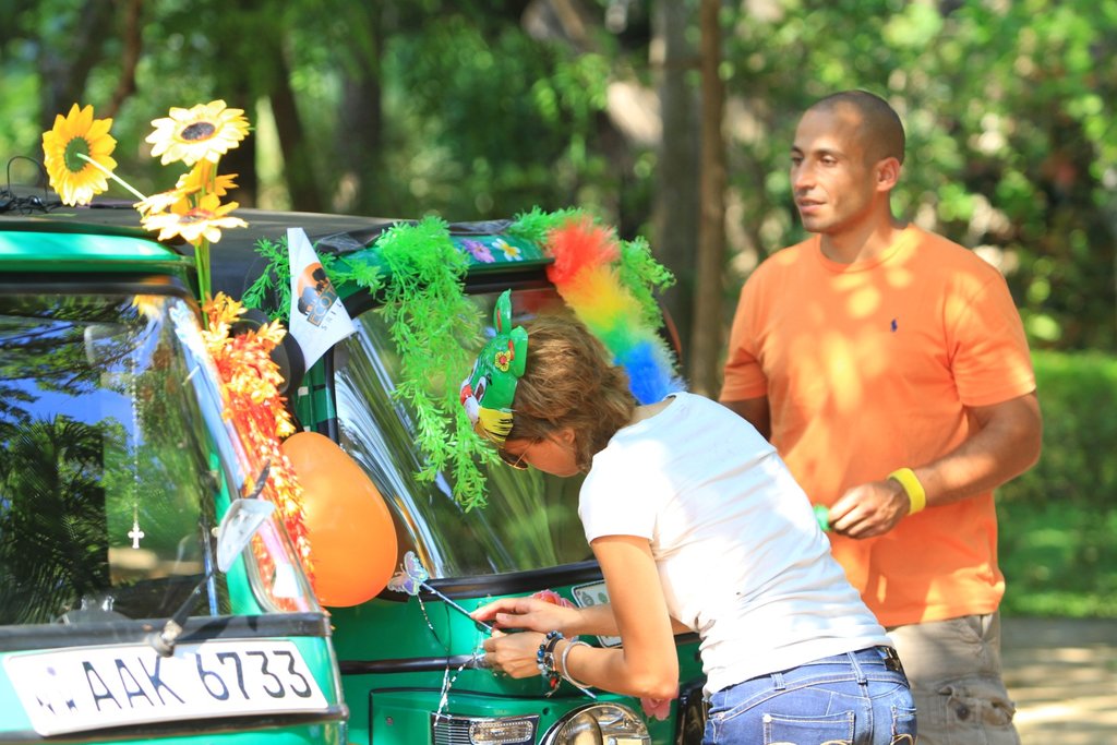 Decorated tuk-tuks