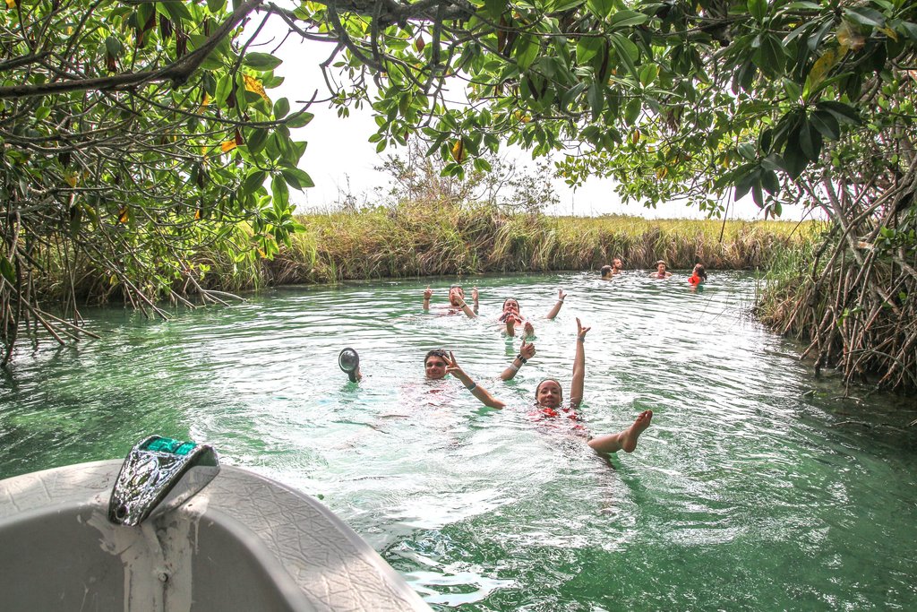 Floating in Sian Ka'an Reserve