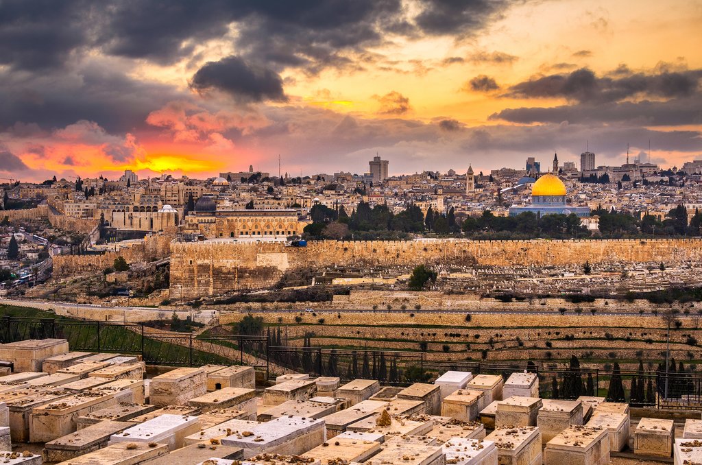 Panoramic view of Jerusalem from the Mount of Olives