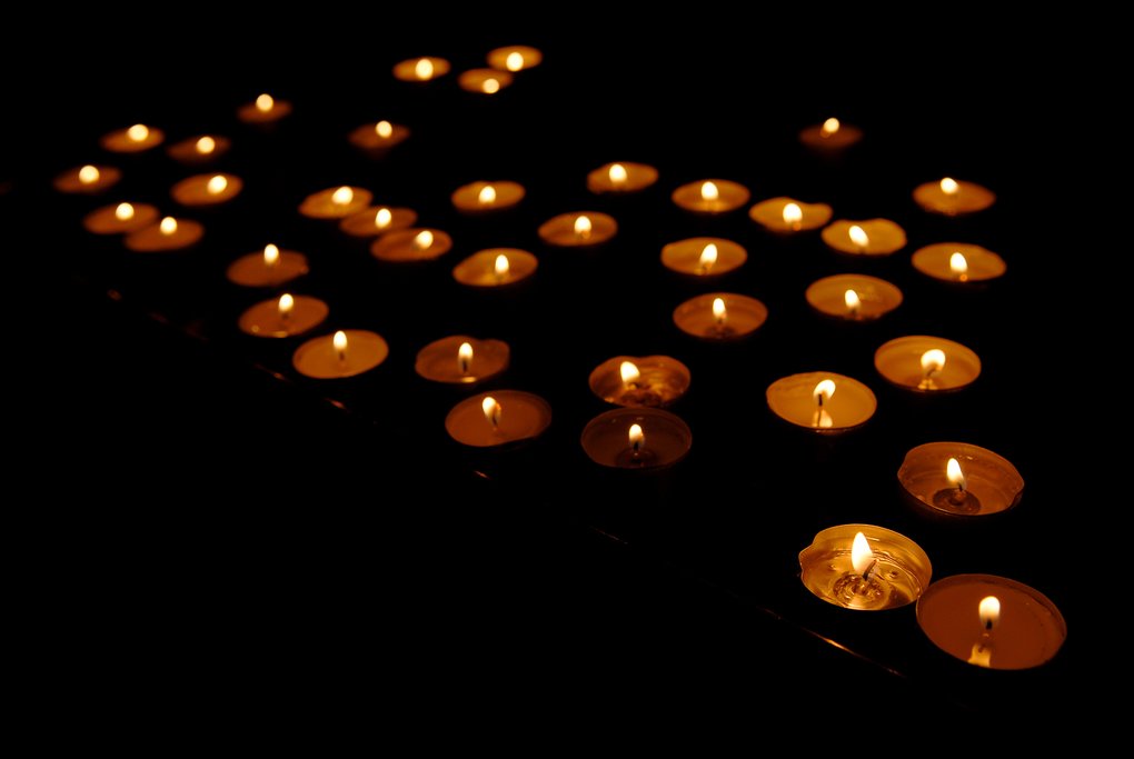 Tea lights at Boudhanath, Kathmandu