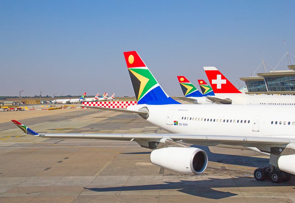 Planes at the airport in Johannesburg