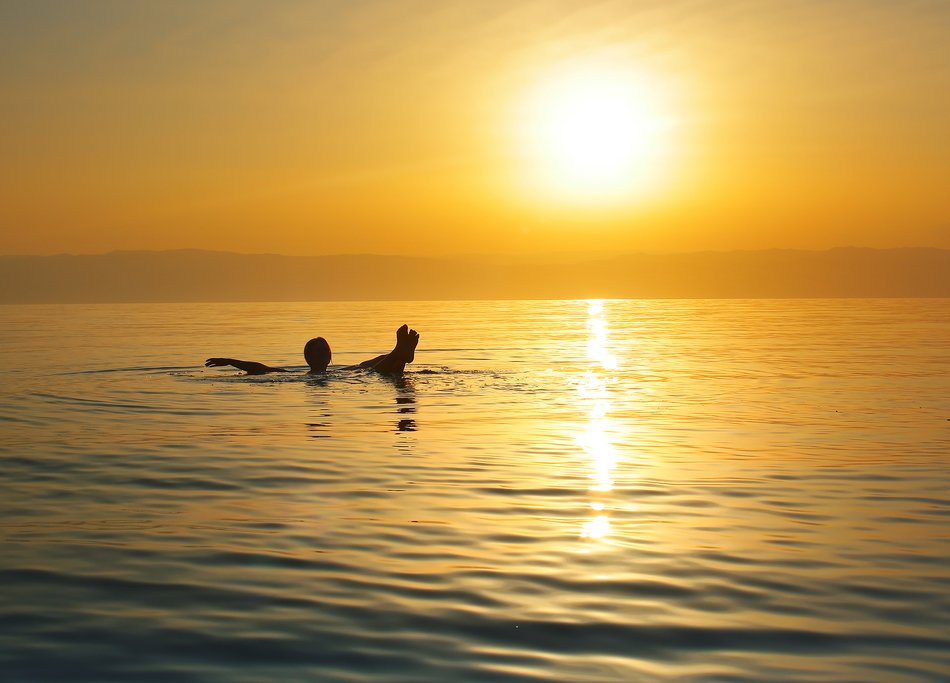 Floating in the Dead Sea