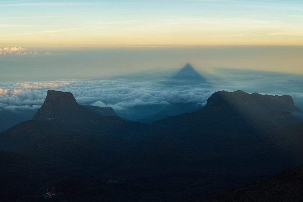 Triangular Shadow of Adam's Peak at Sunrise, Sri Lanka