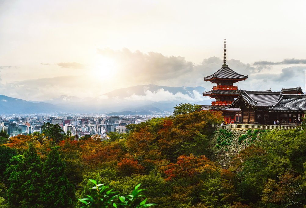 Kiyomizu-dera Temple and the Kyoto Skyline, Japan