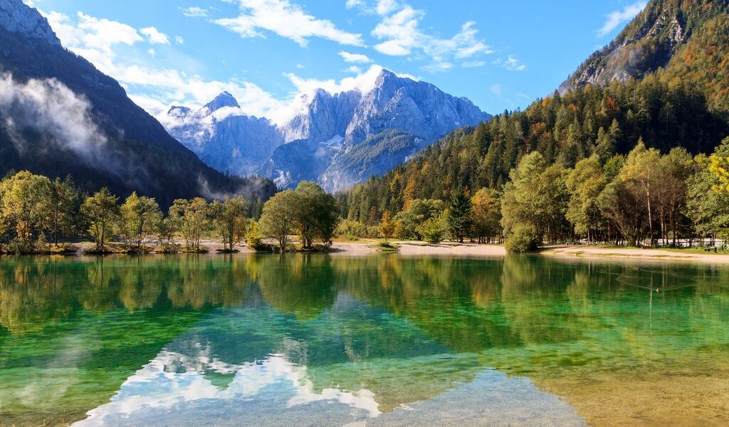 Beautiful Jasna lake at Kranjska Gora in Slovenia